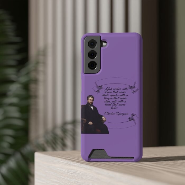 Spurgeon - God Writes with a Pen that Never Blots - Purple Samsung Galaxy S21- S22 Case with Card Holder 75