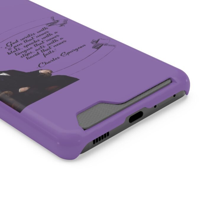Spurgeon - God Writes with a Pen that Never Blots - Purple Samsung Galaxy S21- S22 Case with Card Holder 90