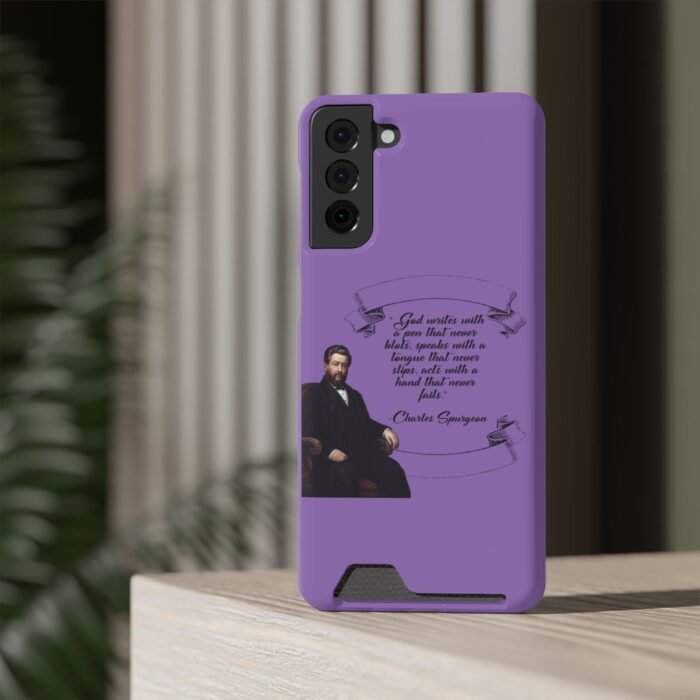 Spurgeon - God Writes with a Pen that Never Blots - Purple Samsung Galaxy S21- S22 Case with Card Holder 92