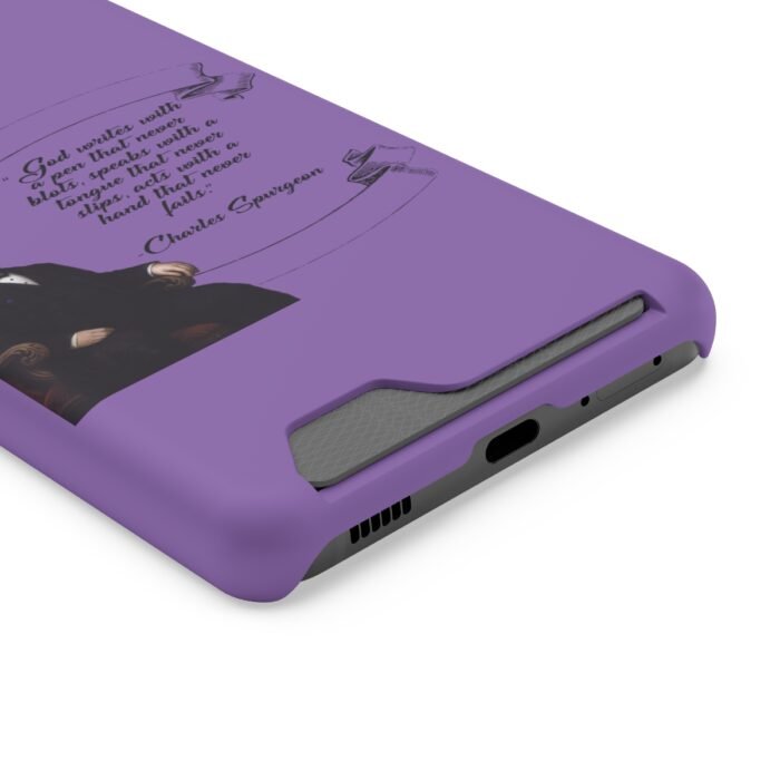 Spurgeon - God Writes with a Pen that Never Blots - Purple Samsung Galaxy S21- S22 Case with Card Holder 95