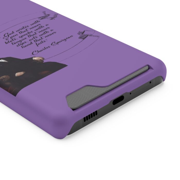 Spurgeon - God Writes with a Pen that Never Blots - Purple Samsung Galaxy S21- S22 Case with Card Holder 117