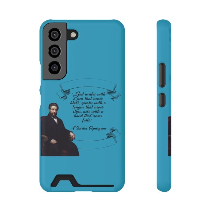 Spurgeon - God Writes with a Pen that Never Blots - Turquoise Samsung Galaxy S21- S22 Case with Card Holder 17