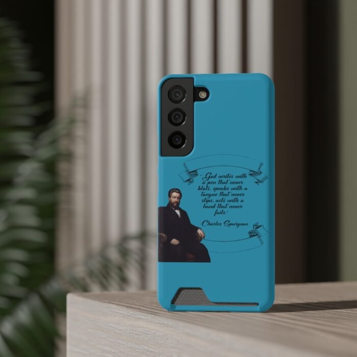 Spurgeon - God Writes with a Pen that Never Blots - Turquoise Samsung Galaxy S21- S22 Case with Card Holder 20