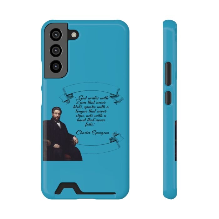 Spurgeon - God Writes with a Pen that Never Blots - Turquoise Samsung Galaxy S21- S22 Case with Card Holder 33