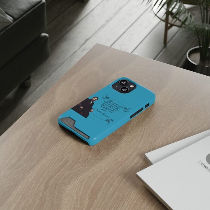 Spurgeon - God Writes with a Pen that Never Blots - Turquoise iPhone 13 Case with Card Holder 81