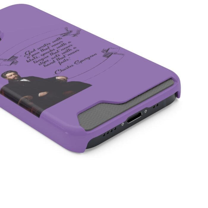Spurgeon - God Writes with a Pen that Never Blots - Purple iPhone 13 Case with Card Holder 78
