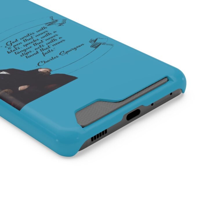 Spurgeon - God Writes with a Pen that Never Blots - Turquoise Samsung Galaxy S21- S22 Case with Card Holder 100