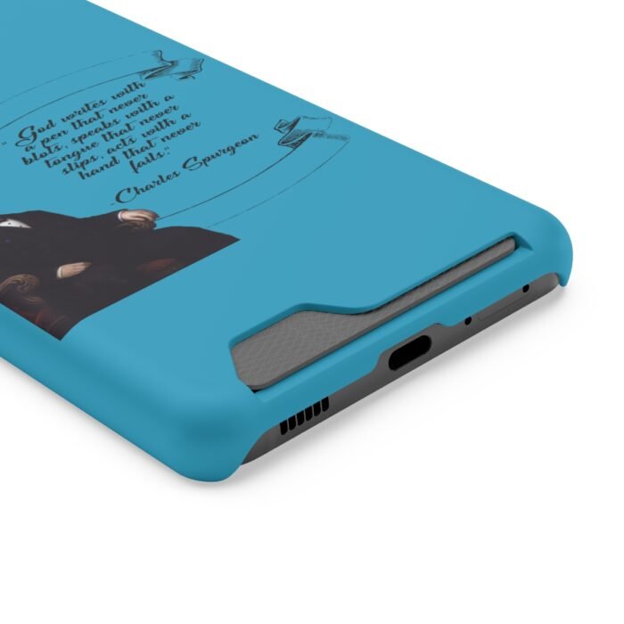 Spurgeon - God Writes with a Pen that Never Blots - Turquoise Samsung Galaxy S21- S22 Case with Card Holder 106
