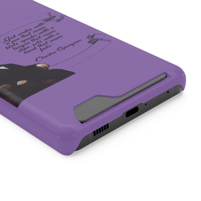 Spurgeon - God Writes with a Pen that Never Blots - Purple Samsung Galaxy S21- S22 Case with Card Holder 122