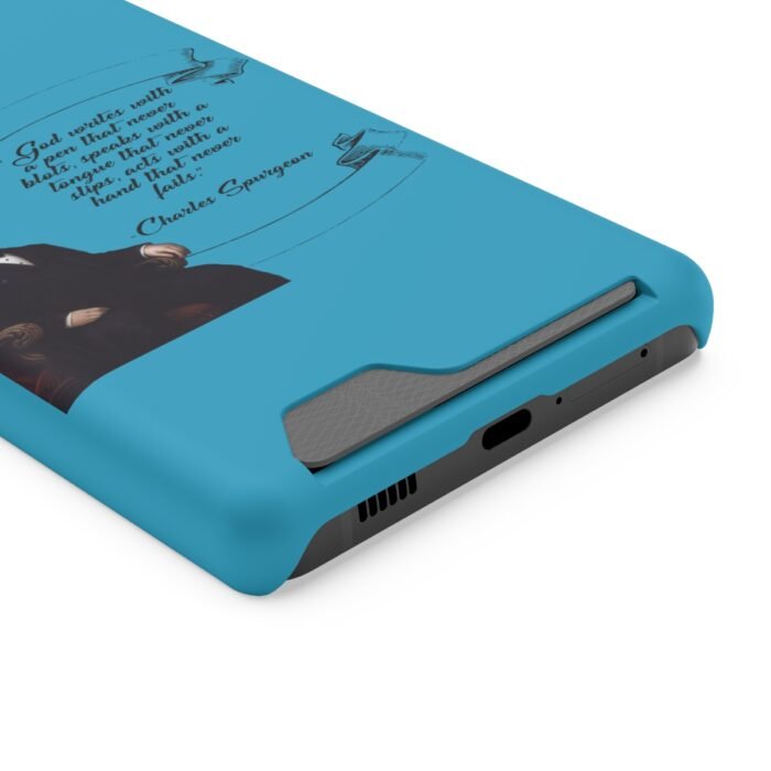 Spurgeon - God Writes with a Pen that Never Blots - Turquoise Samsung Galaxy S21- S22 Case with Card Holder 128