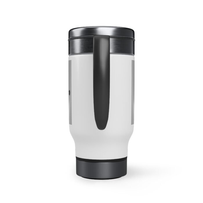 Contending for the Word - Gray Stainless Steel Travel Mug with Handle, 14oz 3
