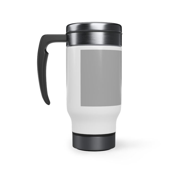 Contending for the Word - Gray Stainless Steel Travel Mug with Handle, 14oz 4