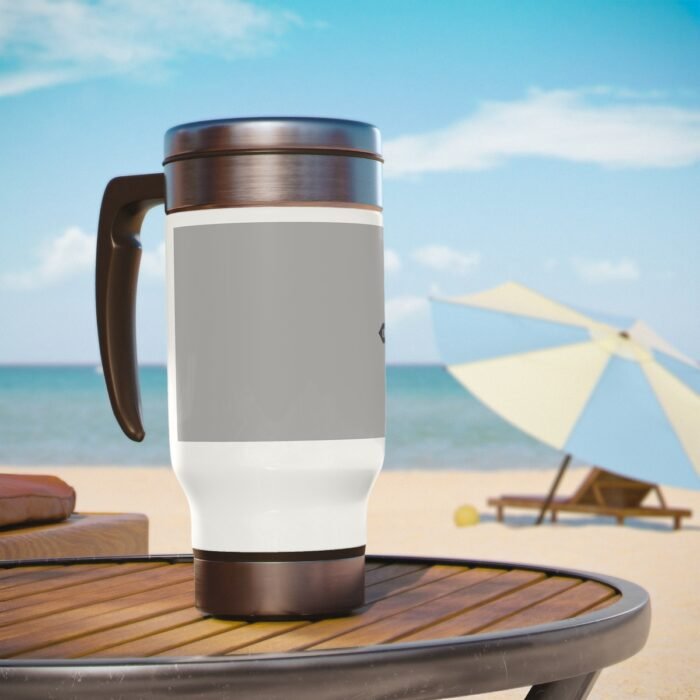 Contending for the Word - Gray Stainless Steel Travel Mug with Handle, 14oz 6