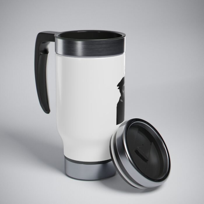 Calvin - Scripture is Like a Pair of Spectacles - White Stainless Steel Travel Mug with Handle, 14oz 8