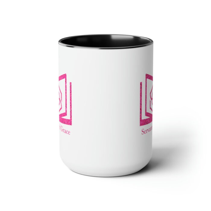 Servants of Grace - Hot Pink Glitter - Two-Tone Coffee Mugs, 15oz 7