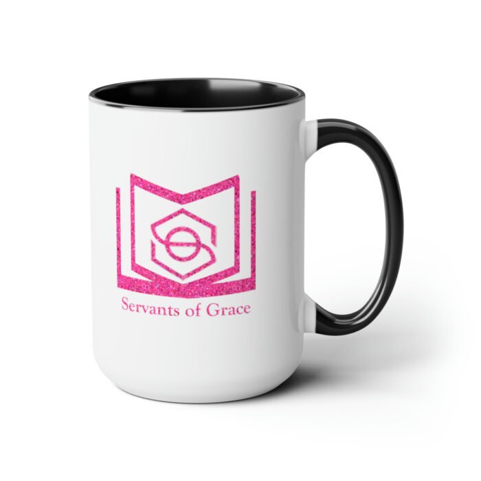 Servants of Grace - Hot Pink Glitter - Two-Tone Coffee Mugs, 15oz 8