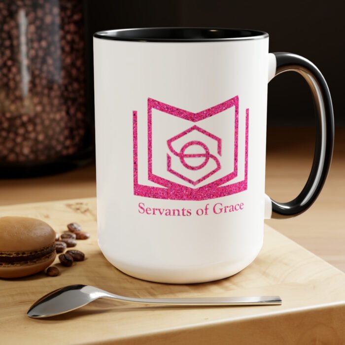 Servants of Grace - Hot Pink Glitter - Two-Tone Coffee Mugs, 15oz 9