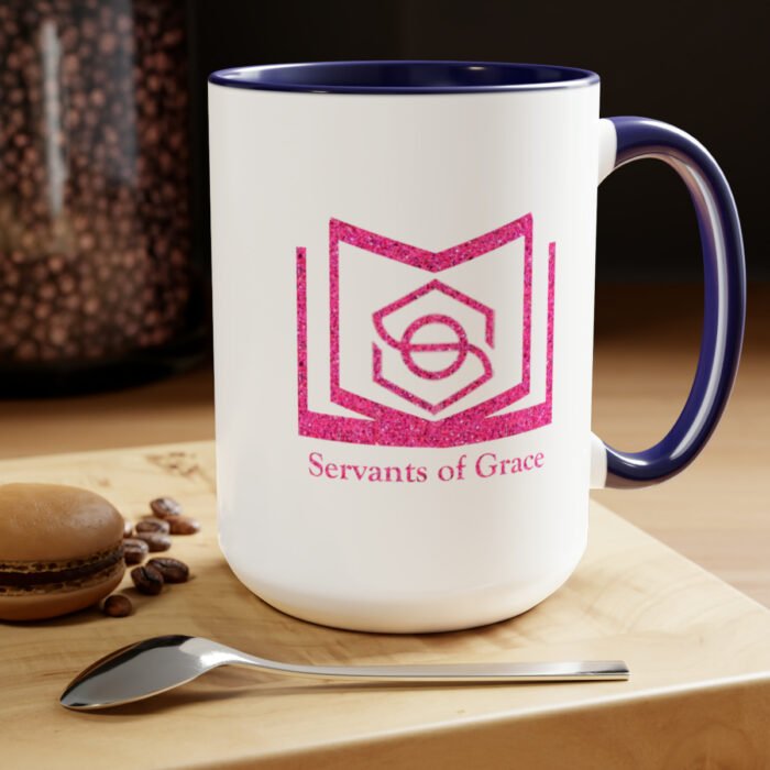 Servants of Grace - Hot Pink Glitter - Two-Tone Coffee Mugs, 15oz 19