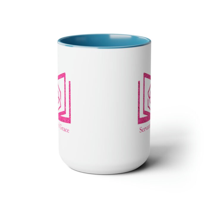 Servants of Grace - Hot Pink Glitter - Two-Tone Coffee Mugs, 15oz 12