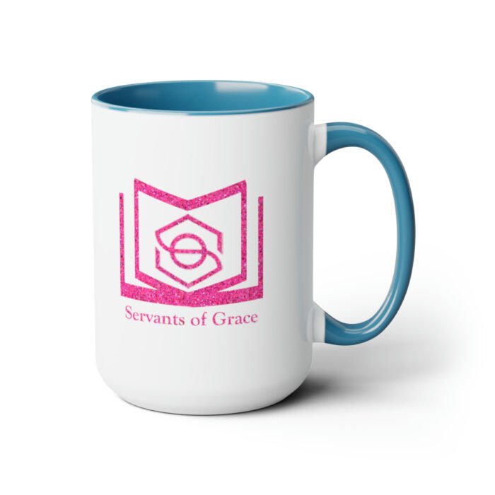Servants of Grace - Hot Pink Glitter - Two-Tone Coffee Mugs, 15oz 13