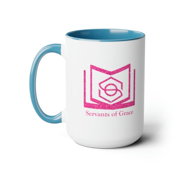 Servants of Grace - Hot Pink Glitter - Two-Tone Coffee Mugs, 15oz 11