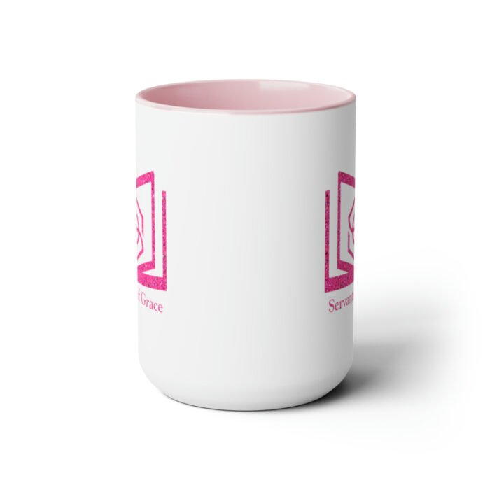 Servants of Grace - Hot Pink Glitter - Two-Tone Coffee Mugs, 15oz 2