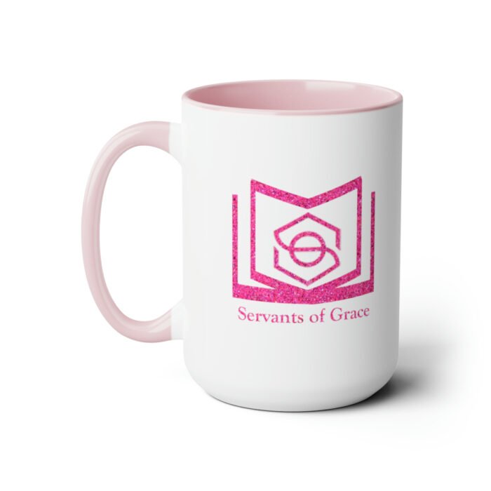Servants of Grace - Hot Pink Glitter - Two-Tone Coffee Mugs, 15oz 1