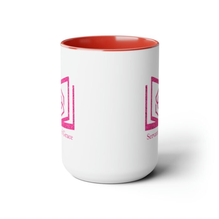 Servants of Grace - Hot Pink Glitter - Two-Tone Coffee Mugs, 15oz 22