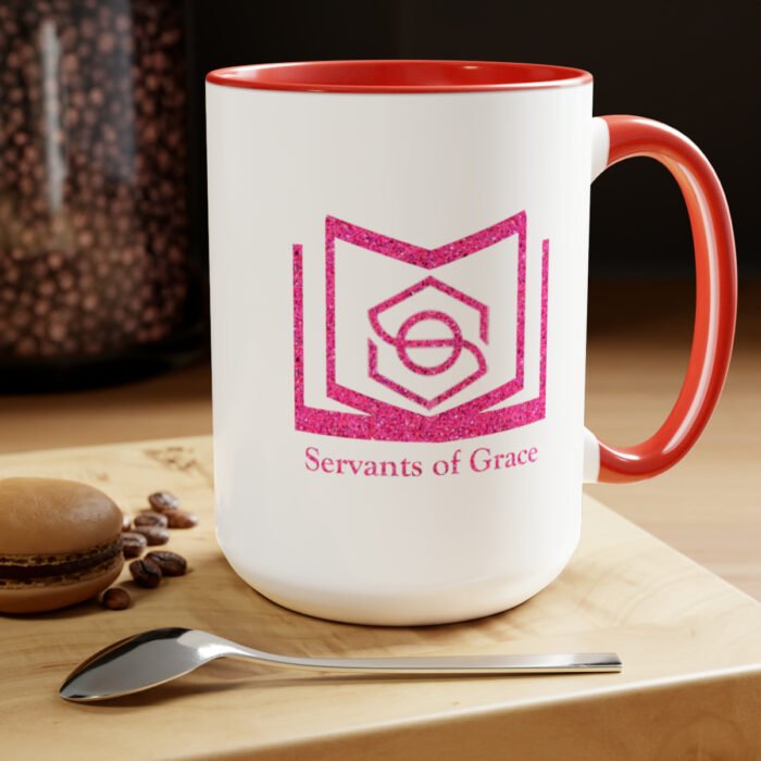 Servants of Grace - Hot Pink Glitter - Two-Tone Coffee Mugs, 15oz 24