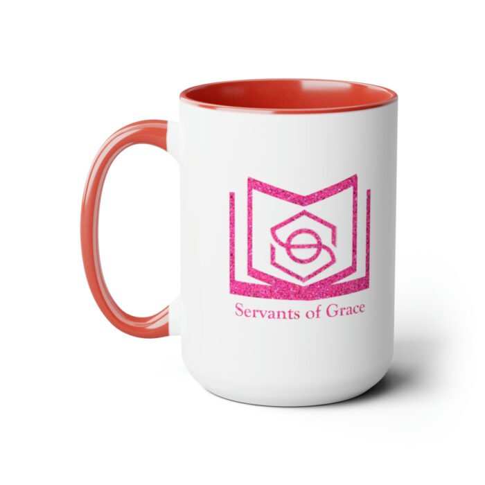 Servants of Grace - Hot Pink Glitter - Two-Tone Coffee Mugs, 15oz 21