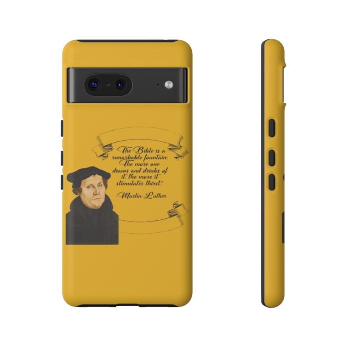 The Bible is a Remarkable Fountain - Martin Luther - Yellow - Google Pixel Tough Cases 5