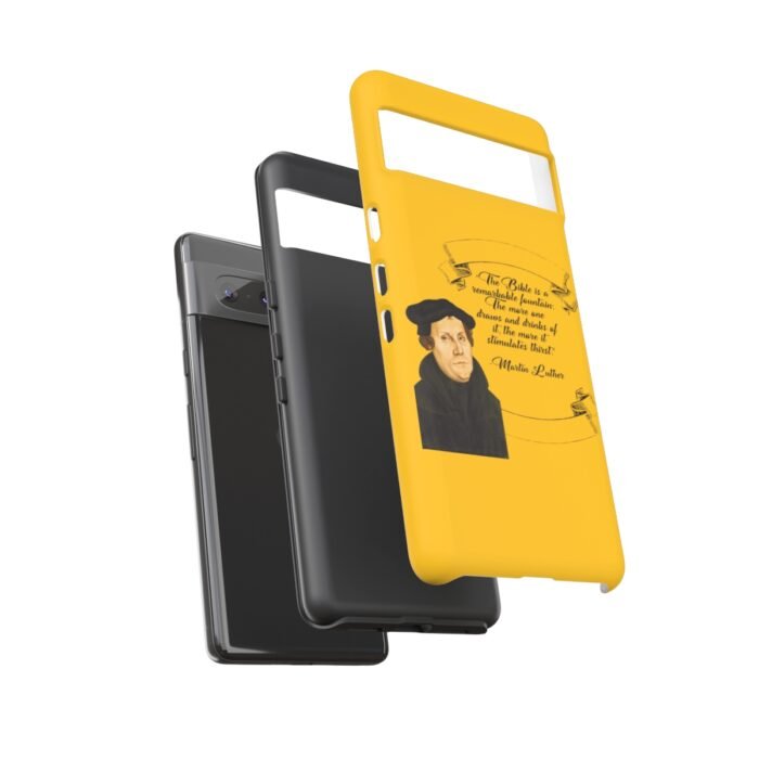 The Bible is a Remarkable Fountain - Martin Luther - Yellow - Google Pixel Tough Cases 7