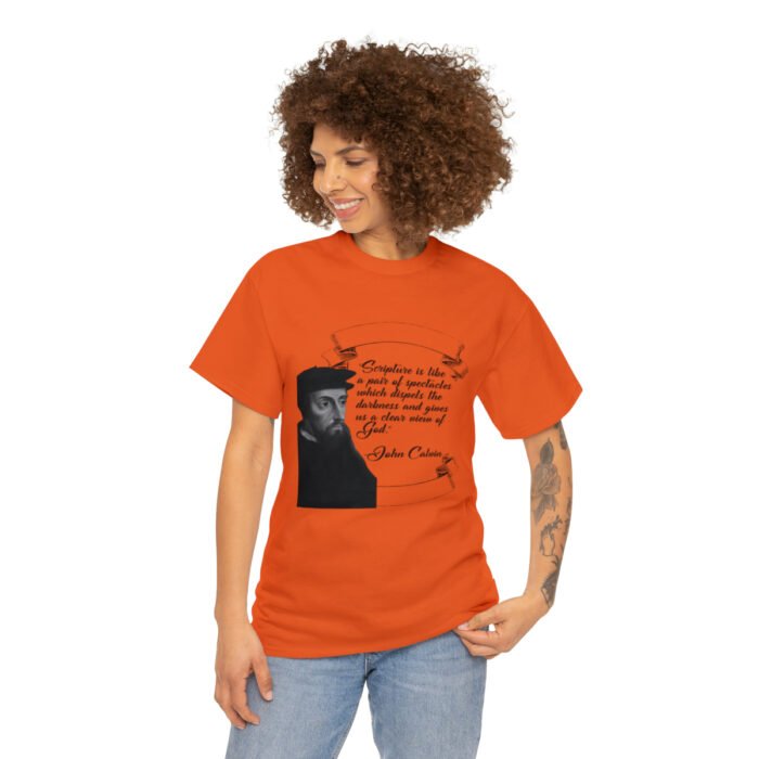 Calvin - Scripture is Like a Pair of Spectacles - Unisex Heavy Cotton Tee 19
