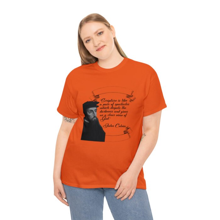 Calvin - Scripture is Like a Pair of Spectacles - Unisex Heavy Cotton Tee 20