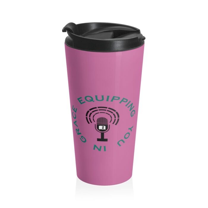 Equipping You in Grace - Pink - Stainless Steel Travel Mug 4