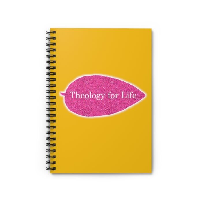 Theology for Life - Hot Pink Glitter and Goldenrod - Spiral Notebook - Ruled Line 2