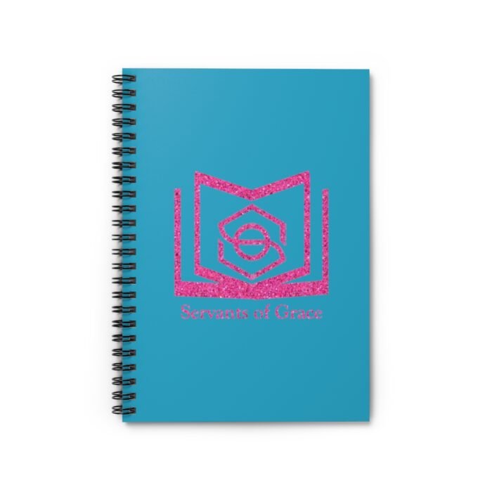 Servants of Grace - Hot Pink Glitter and Turquoise - Spiral Notebook - Ruled Line 2
