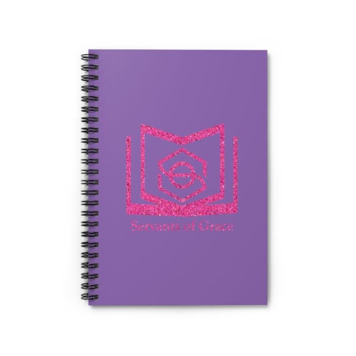 Servants of Grace - Hot Pink Glitter and Lilac - Spiral Notebook - Ruled Line 2