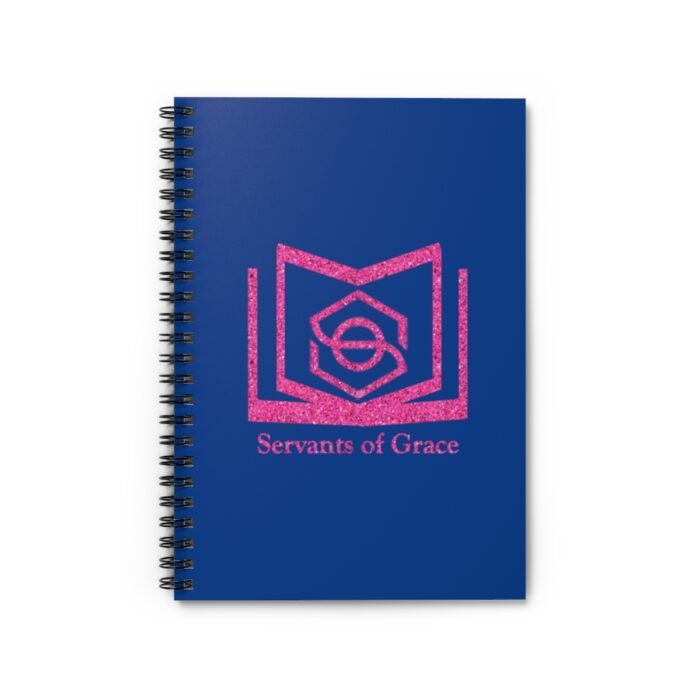 Servants of Grace - Hot Pink Glitter and Dark Blue - Spiral Notebook - Ruled Line 2