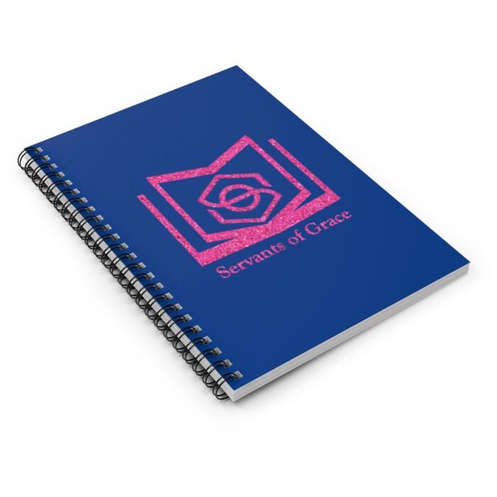 Servants of Grace - Hot Pink Glitter and Dark Blue - Spiral Notebook - Ruled Line 3