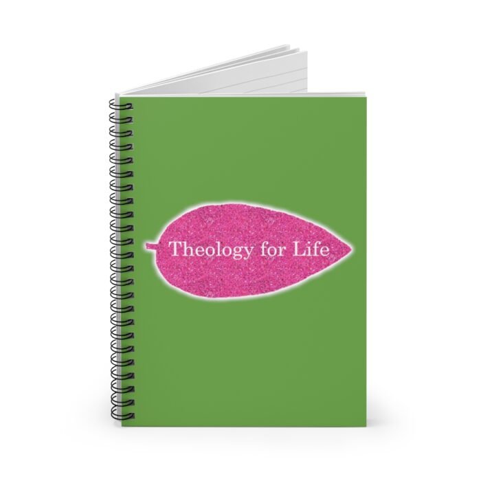 Theology for Life - Hot Pink Glitter and Green - Spiral Notebook - Ruled Line 1