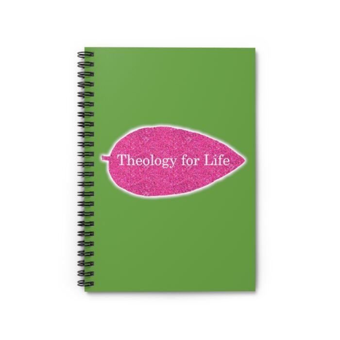 Theology for Life - Hot Pink Glitter and Green - Spiral Notebook - Ruled Line 2