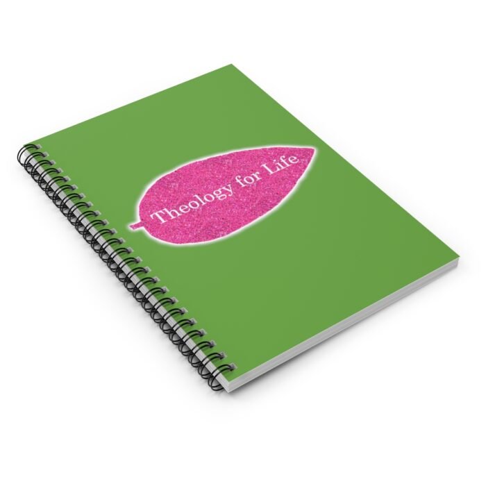 Theology for Life - Hot Pink Glitter and Green - Spiral Notebook - Ruled Line 3