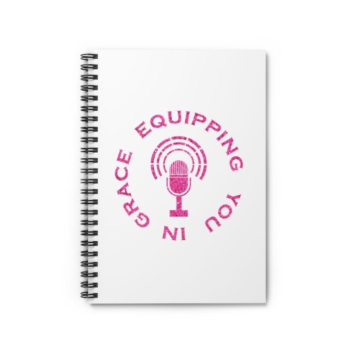 Equipping You in Grace - Hot Pink Glitter and White - Spiral Notebook - Ruled Line 2