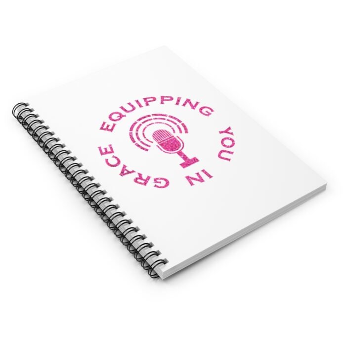 Equipping You in Grace - Hot Pink Glitter and White - Spiral Notebook - Ruled Line 3