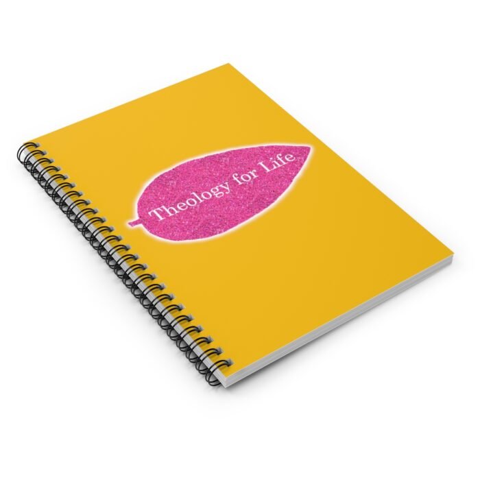 Theology for Life - Hot Pink Glitter and Goldenrod - Spiral Notebook - Ruled Line 3