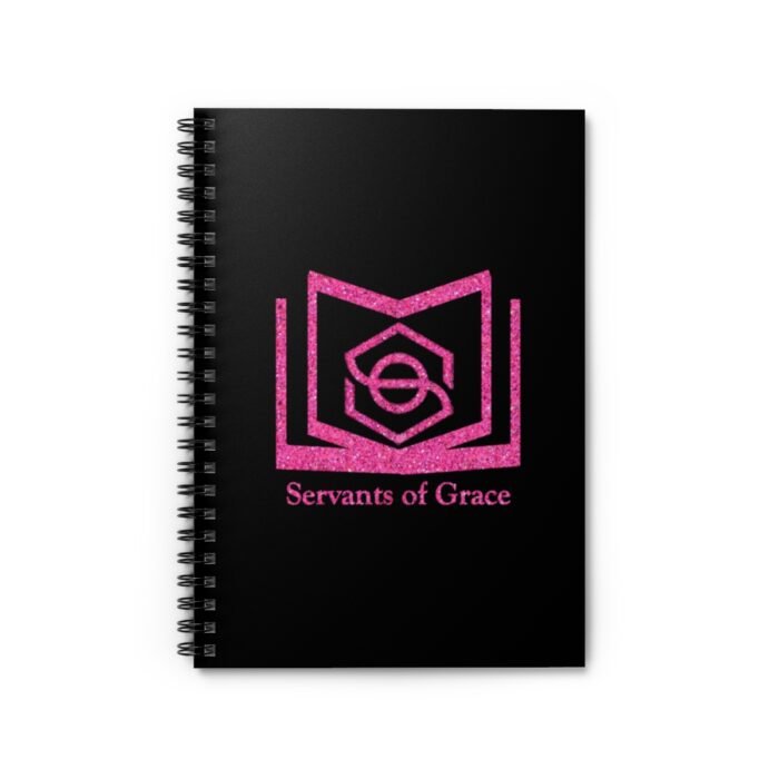 Servants of Grace - Hot Pink Glitter and Black - Spiral Notebook - Ruled Line 2