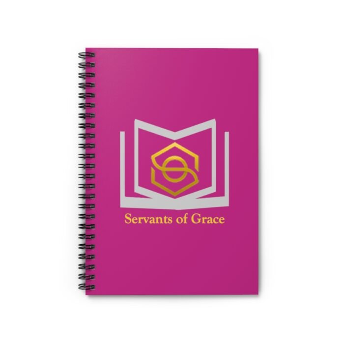 Servants of Grace - Hot Pink, Gold, Silver Spiral Notebook - Ruled Line 1