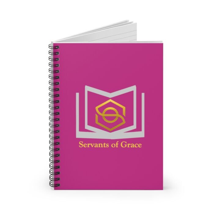 Servants of Grace - Hot Pink, Gold, Silver Spiral Notebook - Ruled Line 2