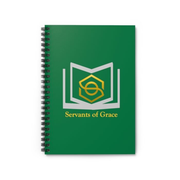 Servants of Grace - Dark Green, Gold, Silver Spiral Notebook - Ruled Line 1